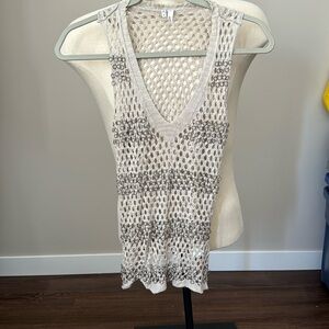 Studio Y knitted tank with metal ring accents